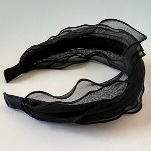 Black Tulle Wide Headband